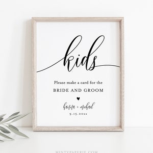 Kids Make a Card for the Bride and Groom Sign, Wedding Kids Craft Table ...