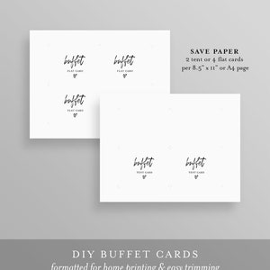 Minimalist Buffet Card Template, Food Label, Modern Wedding Buffet Printable, Instant Download, 100% Editable Text, Templett 090-108BC image 3
