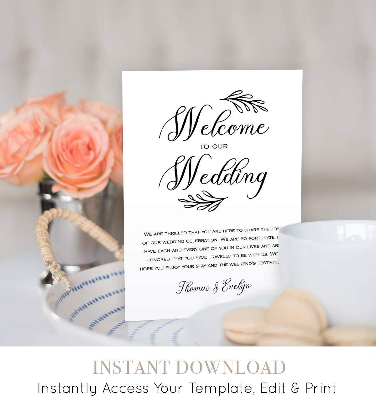 Printable Wedding Welcome Letter Wedding Welcome Bag Letter 