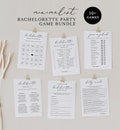 Bachelorette Party Game Pack Bundle, 11 Games, Minimalist, Dirty Adult Games, 100% Editable Templates, Instant Download, Templett #045BPG