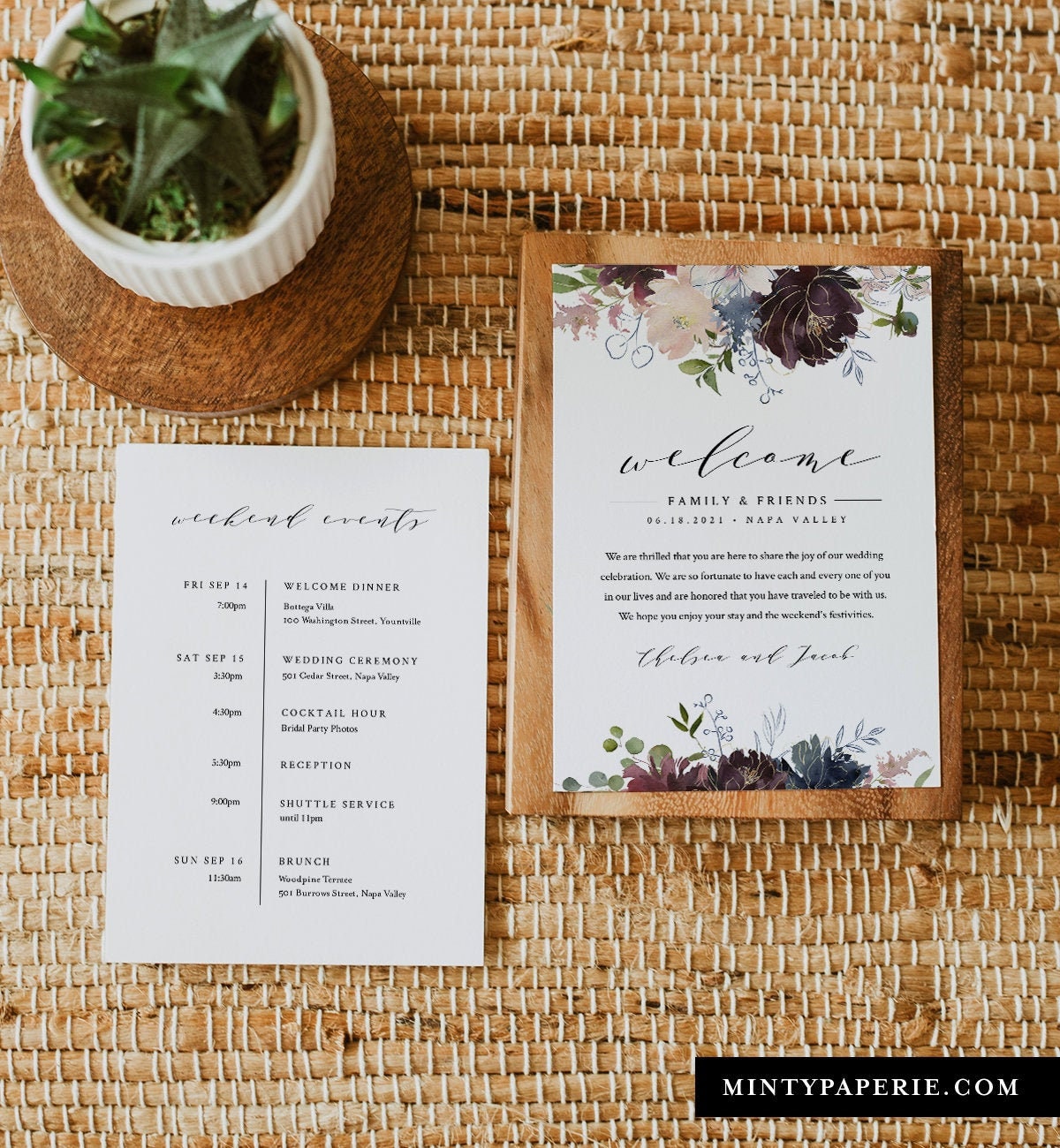 Editable Wedding Welcome Note Wedding Welcome Bag Note 