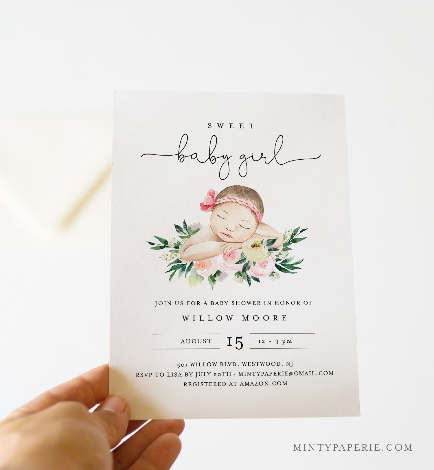 sweet baby girl invitations
