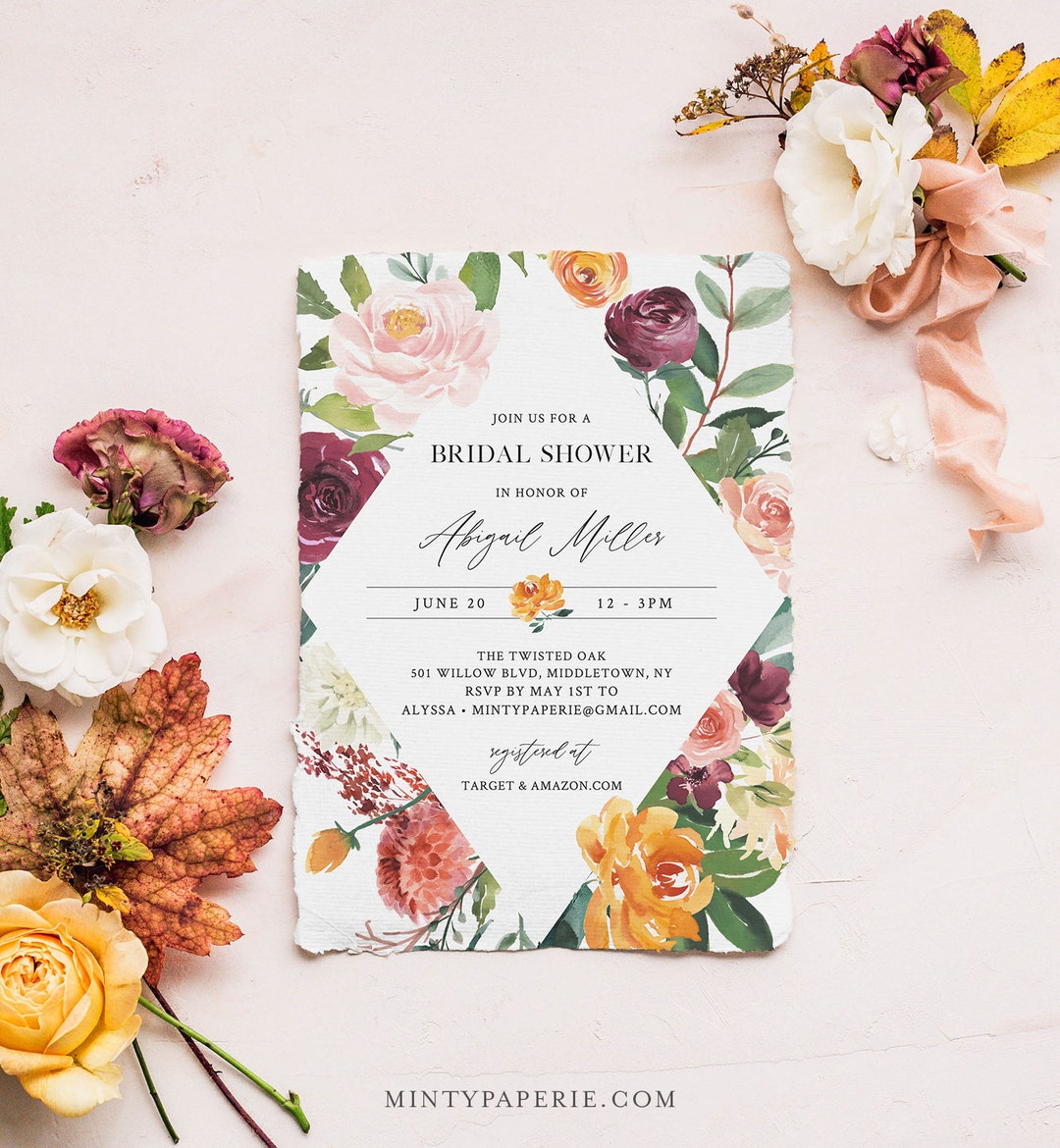 Printable Bridal Shower Invitation, INSTANT DOWNLOAD, Couples Shower ...