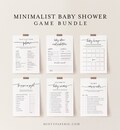 Minimalist Baby Shower Game Bundle, 35 Games, Modern Baby Shower, Editable Template, Personalize, Instant Download, Templett #0009-BBGB
