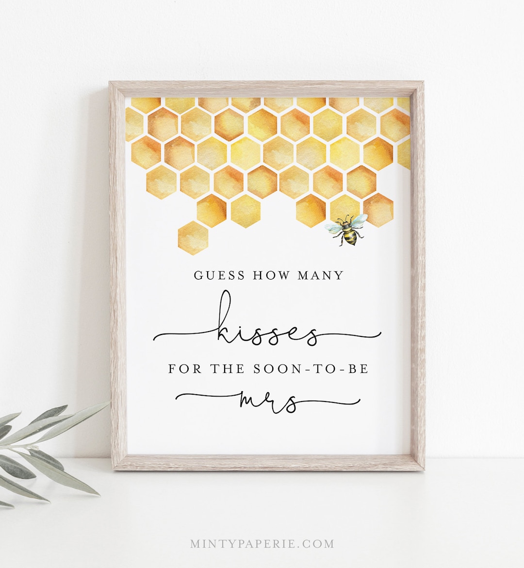 How Many Kisses Bridal Shower Game Hershey Kisses Game Honey Etsy