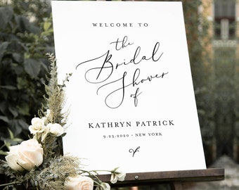 Minimalist Welcome Sign Template, Printable Modern Bridal Shower or Wedding Sign, Instant Download, 100% Editable, Templett #045-191LS