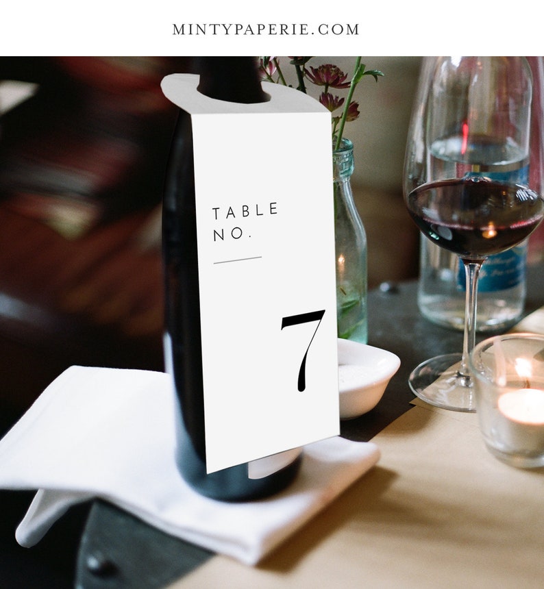 Printable Table Number Template for Wine Bottle Wedding Wine - Etsy