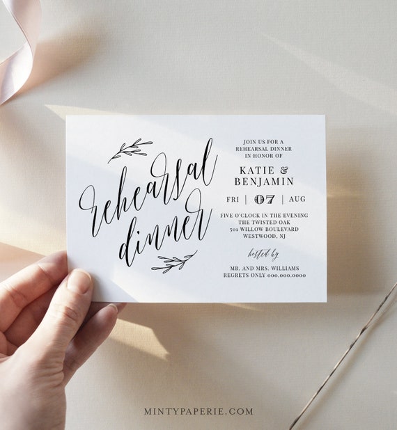 Rehearsal Dinner Invitation Printable INSTANT DOWNLOAD 100% - Etsy