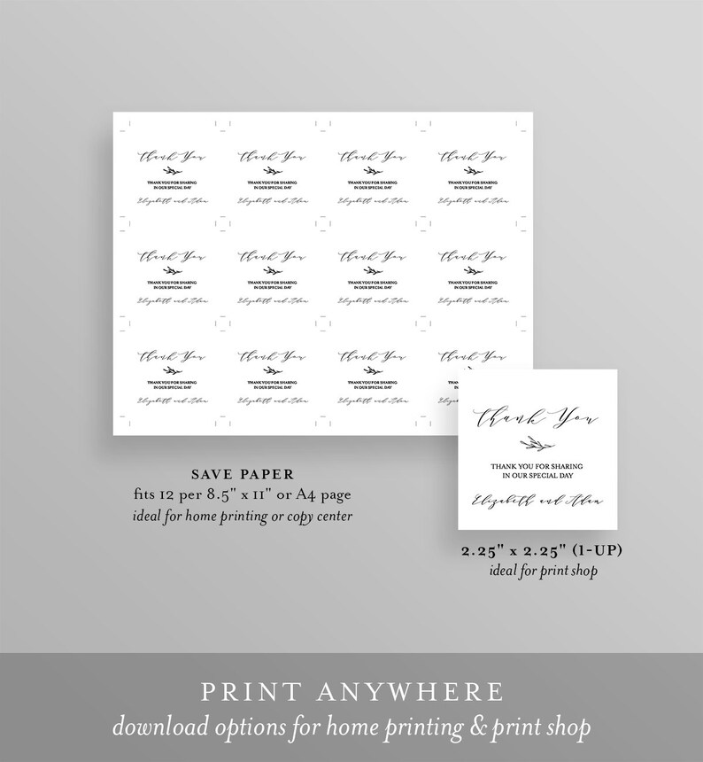 Editable Favor Tag Template Printable Rustic Wedding / Bridal Etsy