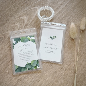 Wedding Room Key Card Tag Template, Printable Eucalyptus Key Card Pocket Card, Destination Wedding, Instant Download, Templett #036-101RKH