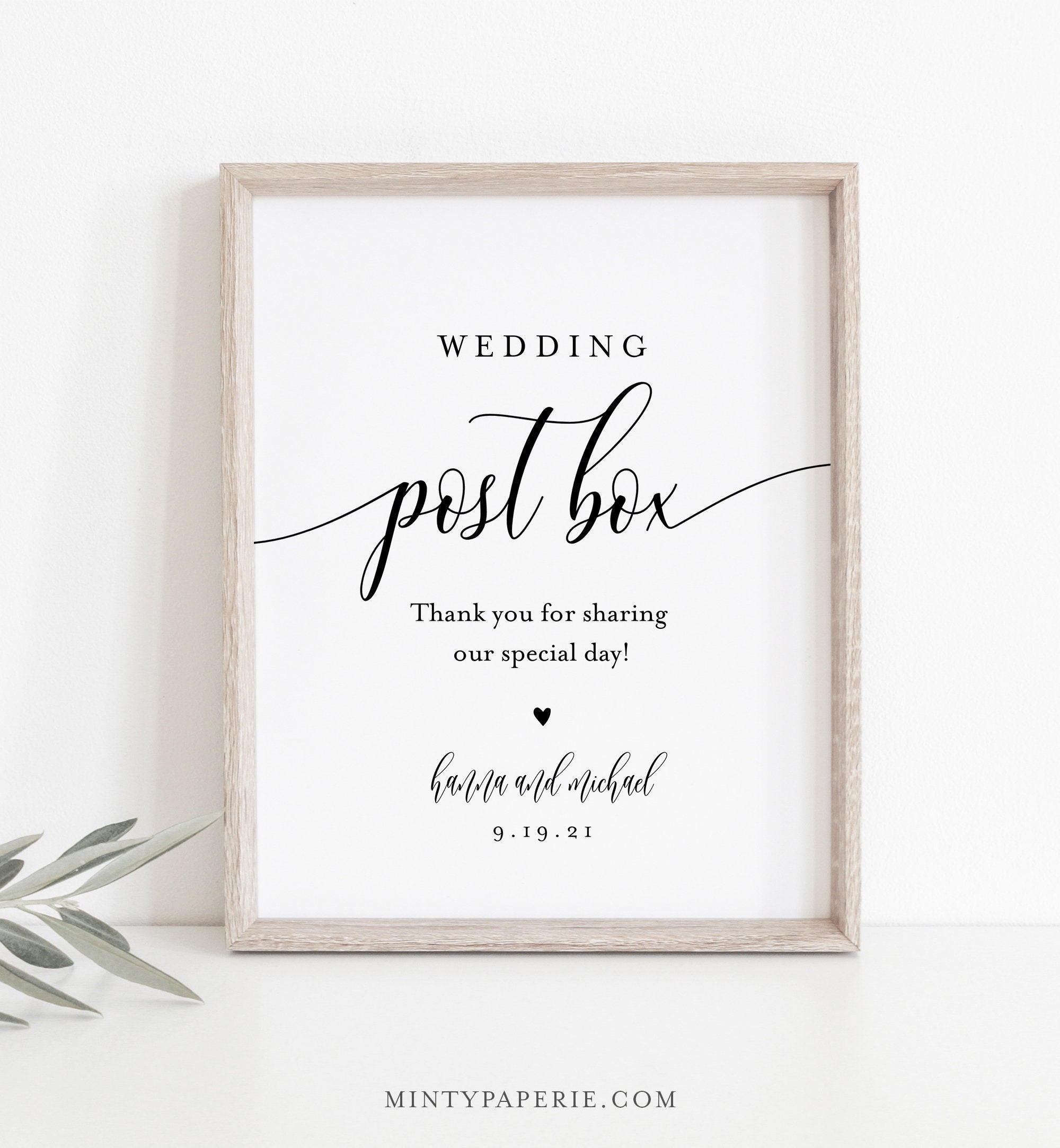 Wedding Post Box Sign Wedding Card Sign Minimalist Modern Postbox 