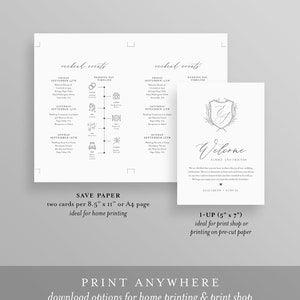 Wedding Itinerary, Welcome Letter Template, Welcome Bag Note, Order of Events, Agenda, Icon Timeline, 100% Editable, Templett 0007-154WB image 5