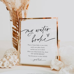 My Water Broke Game, Printable Minimalist Baby Shower, Frozen Baby Game ...