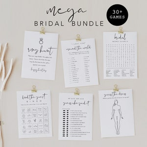 MEGA Bridal Shower Game Bundle, 36 Games, Minimalist Wedding Shower Games, 100% Editable Templates, Instant Download, Templett #0031BGB image 3