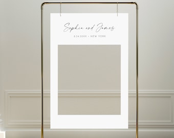 Wedding Photo Prop Frame, Minimalist Photo Booth Frame, Bridal Shower, Birthday, Editable Template, Instant Download, Templett #0034W-113PP