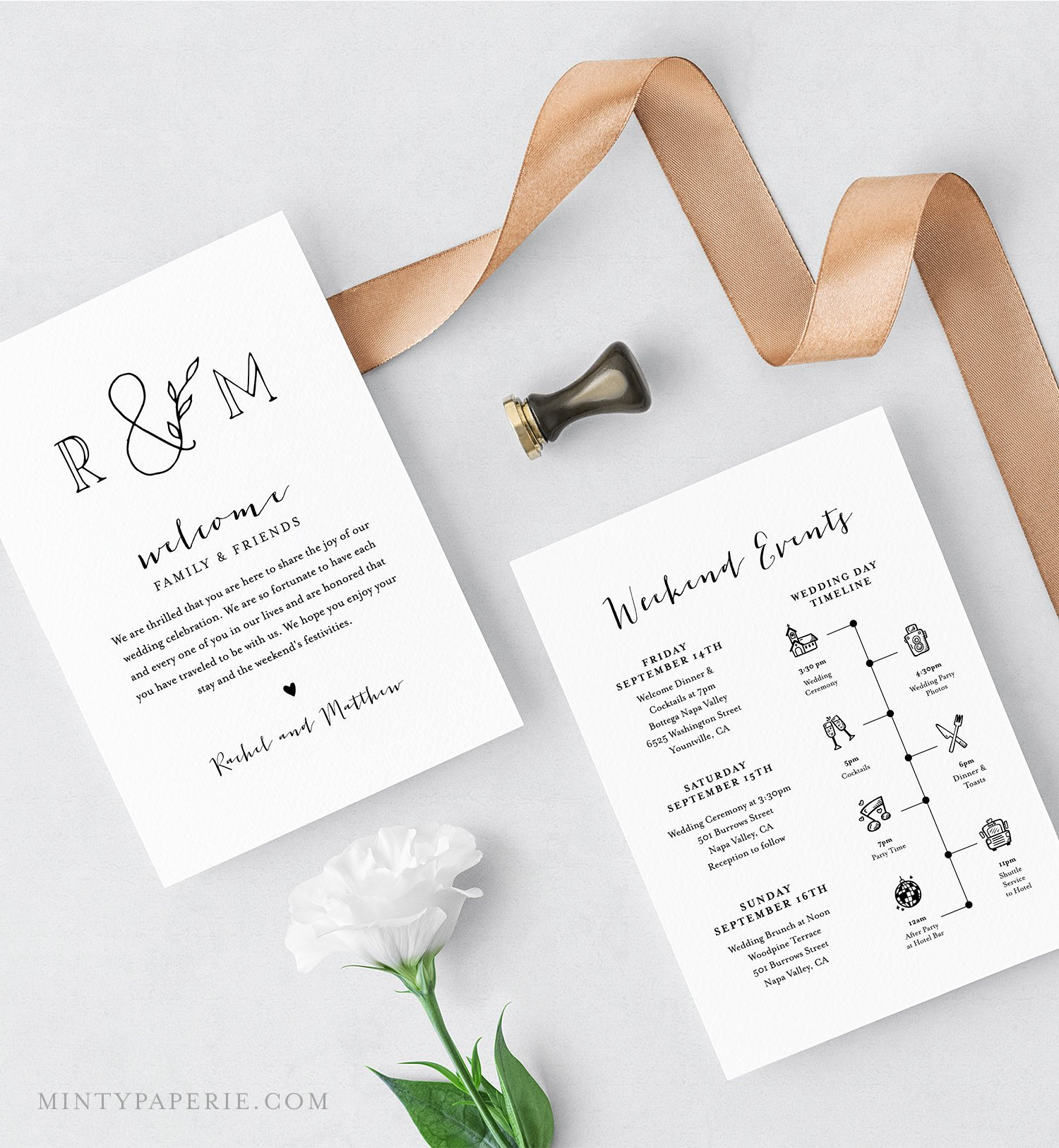 Wedding Hotel Welcome Bag Letter Wedding Welcome Bag Note 