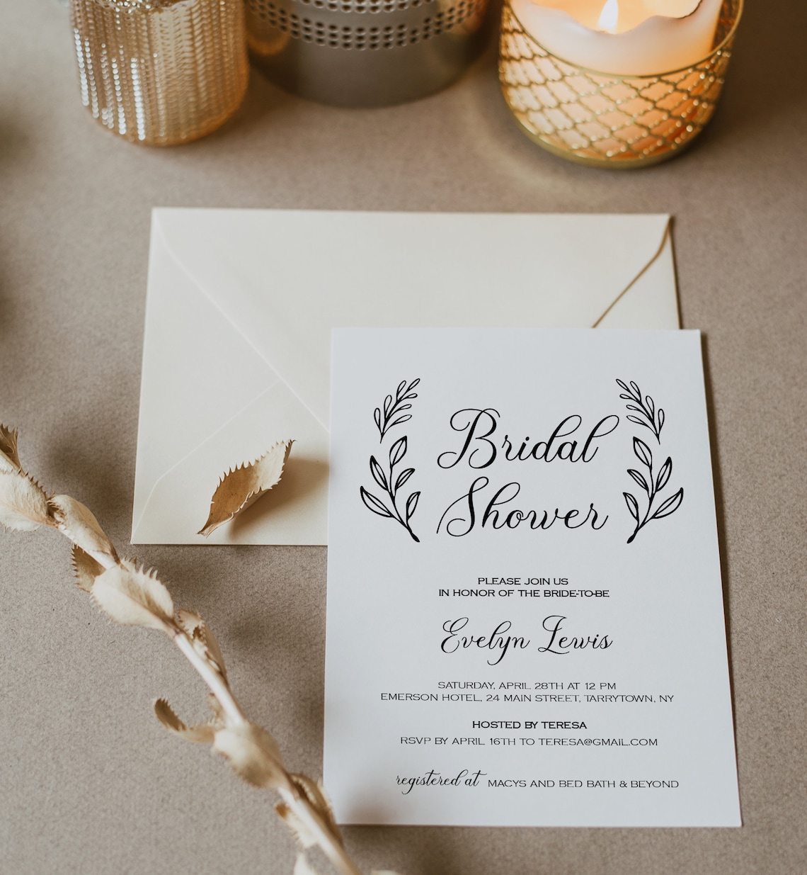 Bridal Shower Invitation Printable Wedding Shower Invite Etsy