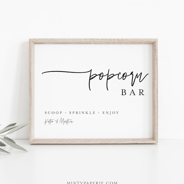 Popcorn Bar Sign - Etsy
