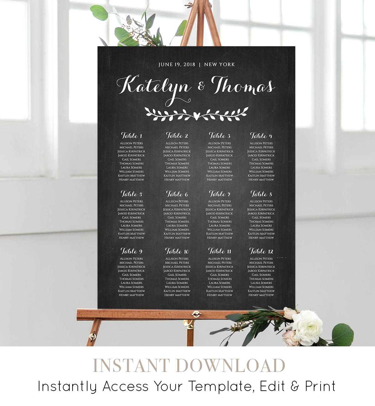 Chalkboard Wedding Seating Chart