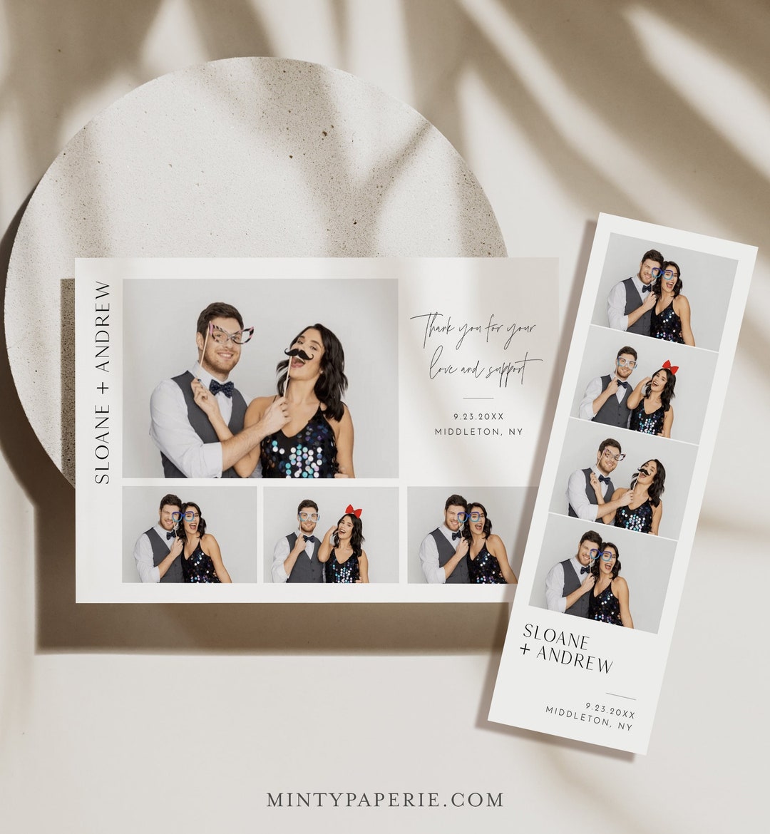 Photo Booth Strip Template, Minimalist Wedding Photo Booth Overlay Photo Booth Strip Template, Minimalist Wedding Photo Booth Overlay