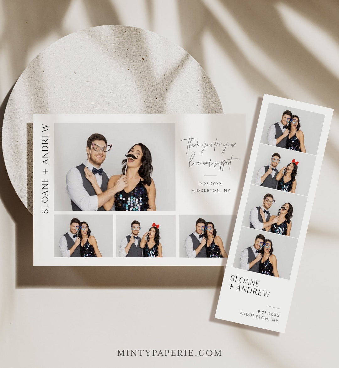 photo-booth-strip-template-minimalist-wedding-photo-booth-etsy