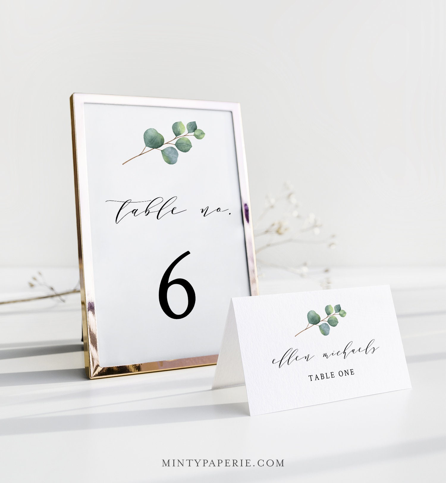 Eucalyptus Place Card Template, INSTANT DOWNLOAD, Printable Throughout Michaels Place Card Template