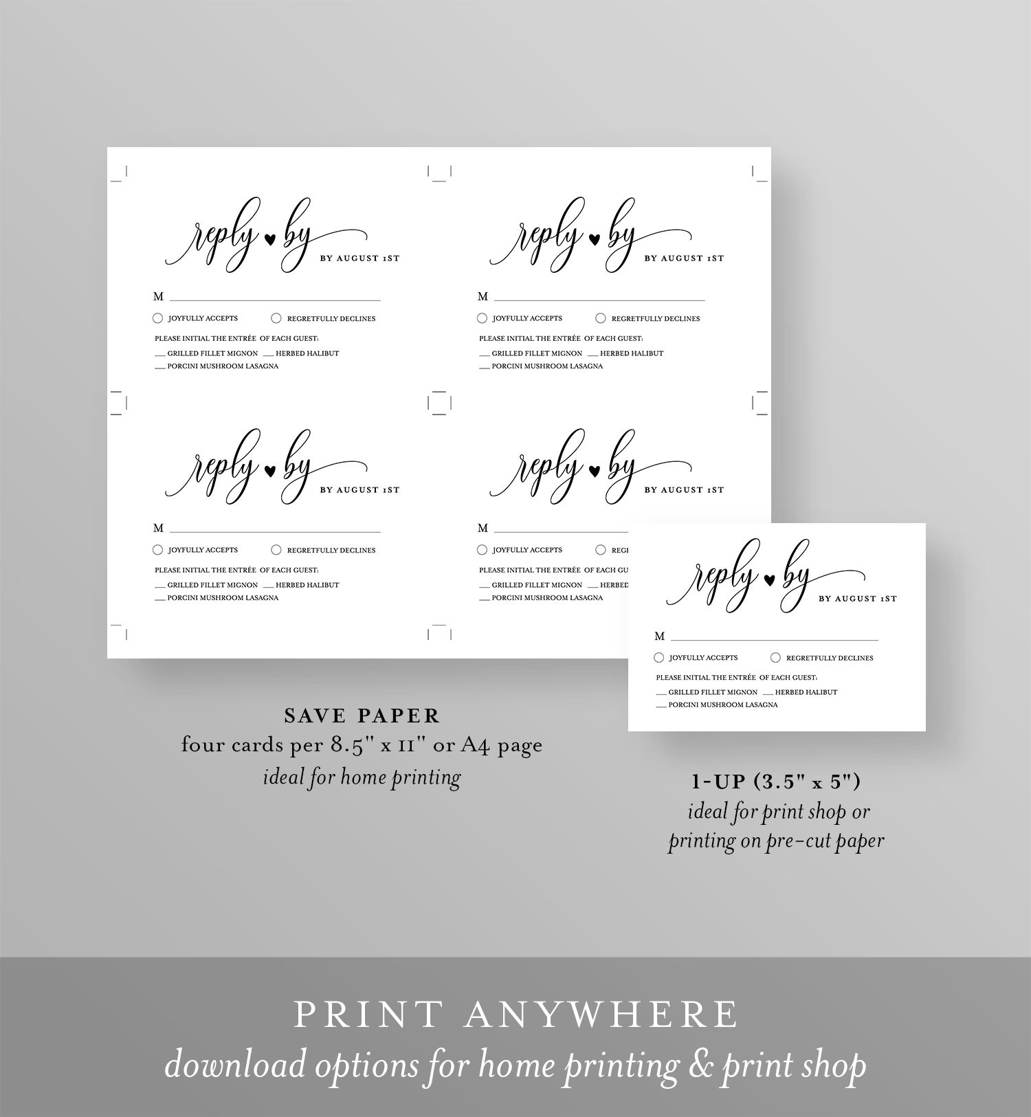 Printable Rsvp Cards Customize And Print