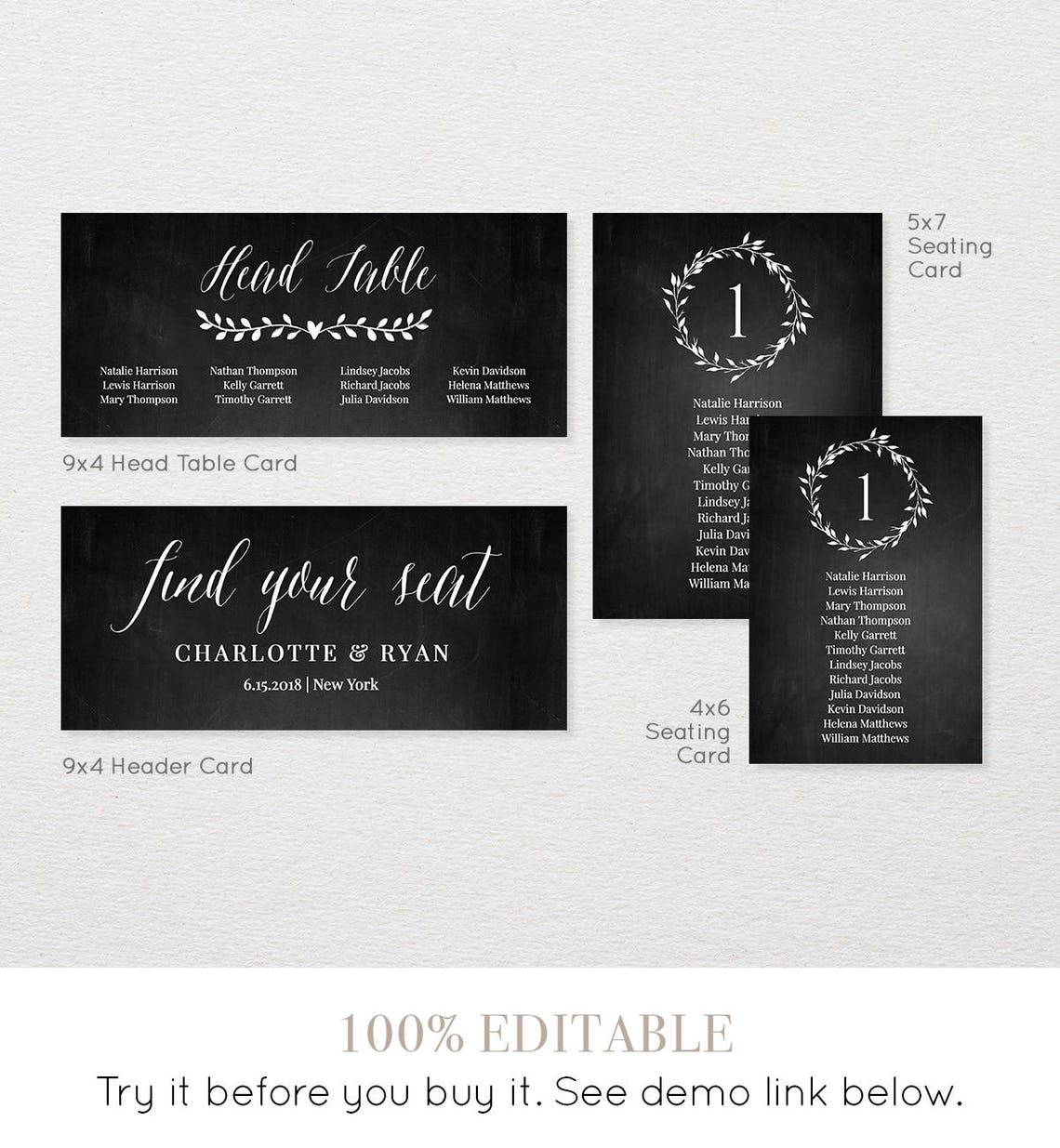 Chalkboard Wedding Seating Chart Printable Hanging Seating Etsy