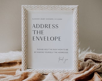 Address the Envelope Sign, Write Your Address, Minimalist Bridal / Baby Shower, 100% Editable Template, Instant Download, Templett 0026B-10S