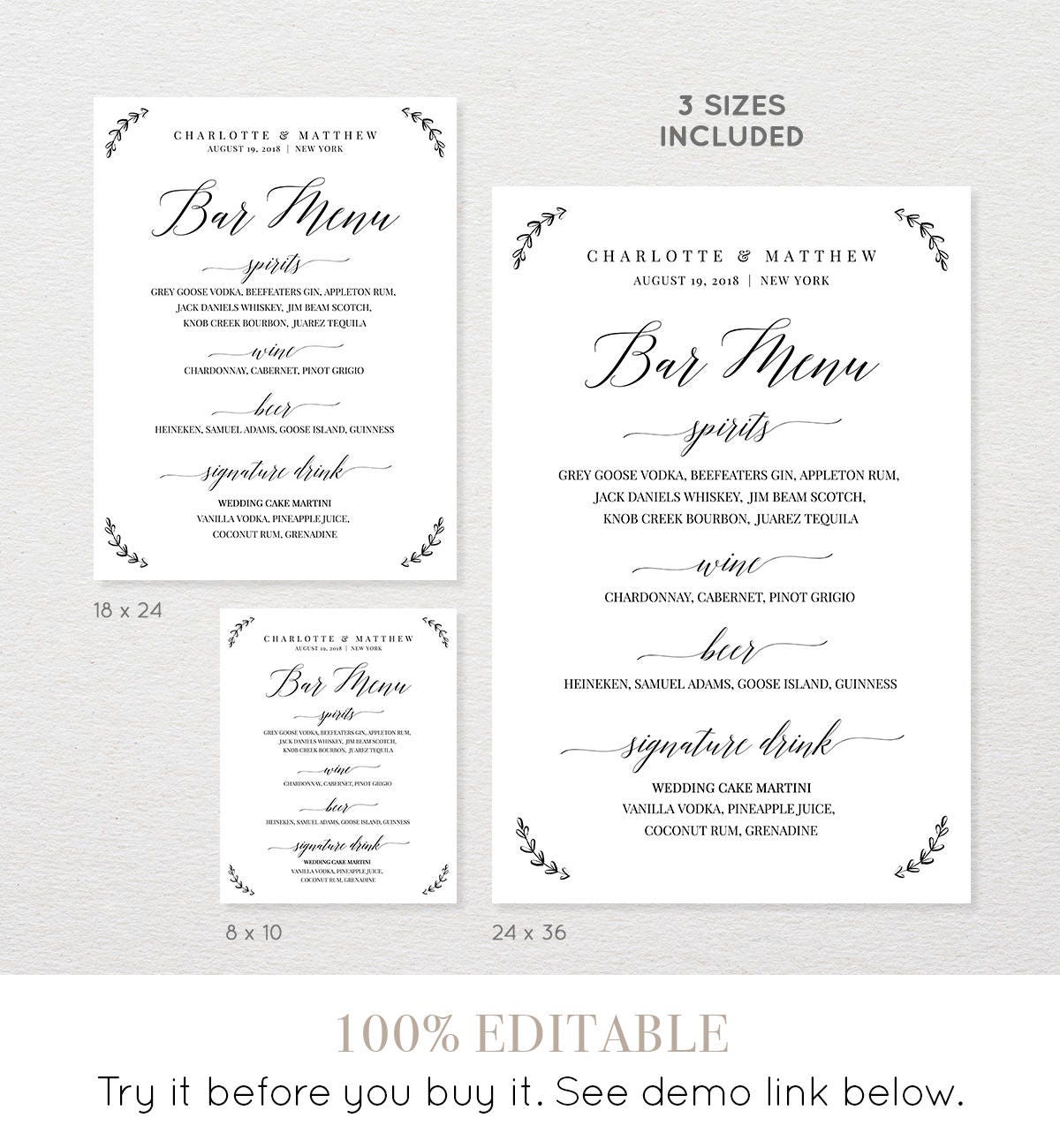 Wedding Buffet Menu Template from i.etsystatic.com