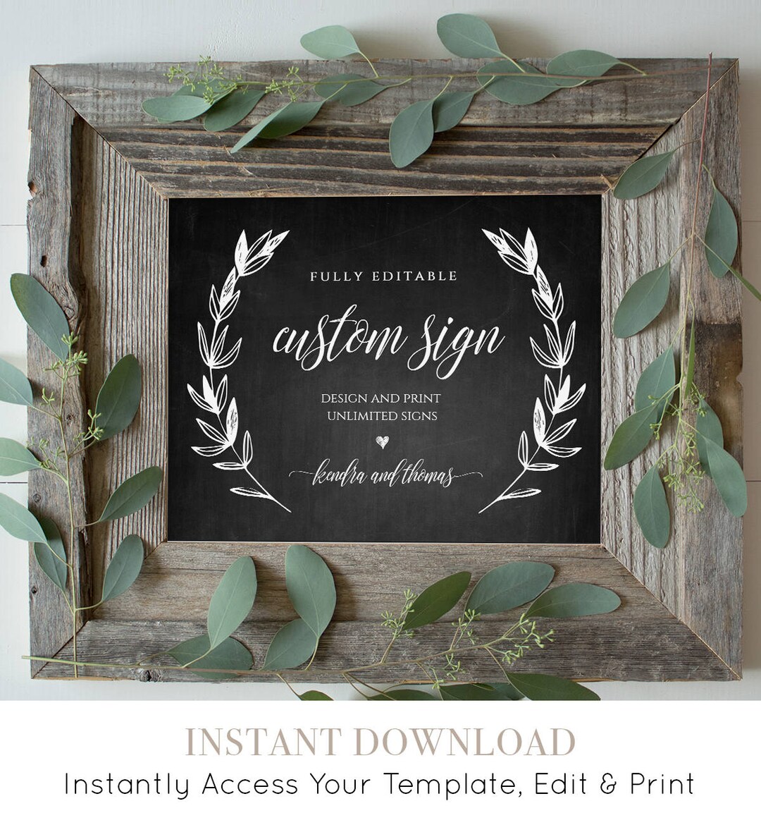 Wedding Sign Template, Printable Custom Sign, Fully Editable, Create ...