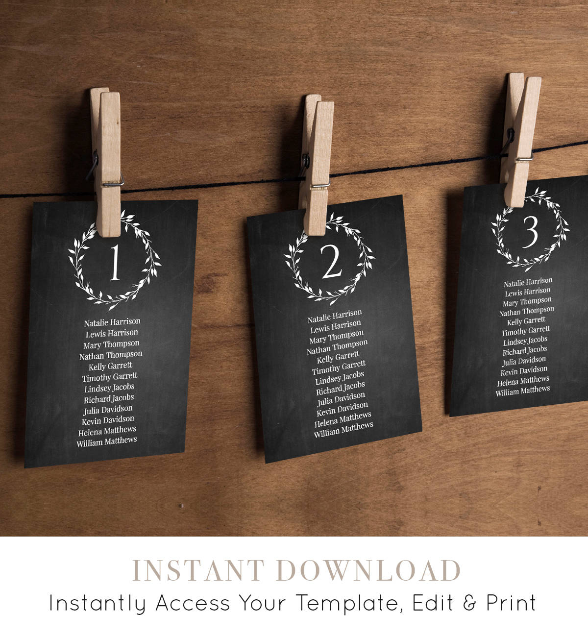 chalkboard wedding seating chart printable hanging seating plan
