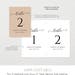 Table Number Card, Printable Wedding Table Card Template, Table Seating ...