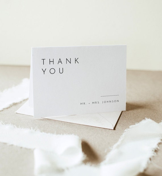 DOVE Thank You Card Template Elegant Minimal Editable Instant Download Modern Wedding Thank You Folded Card Printable