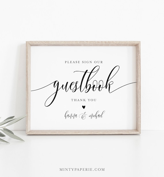 Hochzeit Gästebuch Schild Editierbare Vorlage druckbares Etsy Schweiz