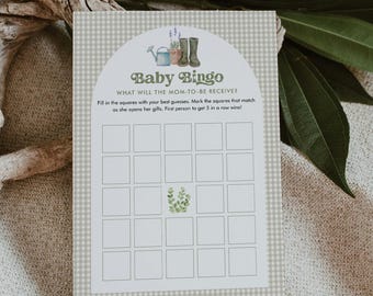 Baby Bingo Game, Printable Locally Grown Summer Baby Shower, Farmer's Market, Garden, Instant Download, Editable, Templett #0059-11BAG