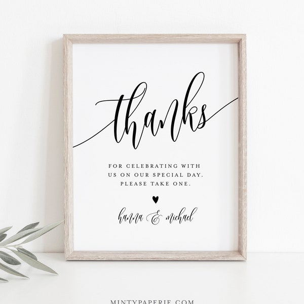 Wedding Favors Sign, Editable Template, Printable Favors Card, Thank Guests Tabletop Sign, Instant Download, Templett, 8x10 #008-10S