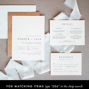 Modern Pocket Fold Wedding Invitation Set, Minimalist Invite & Enclosure Cards, Instant Download, 100% Editable Template, Templett 094PF image 7