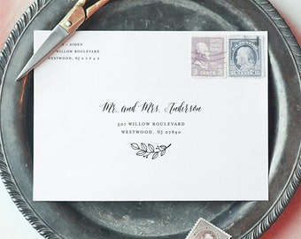 Wedding Envelope Template, Modern Calligraphy Address Printable, DIY Envelope, Instant Download, 100% Editable Template, A7 & A1 #039-136EN