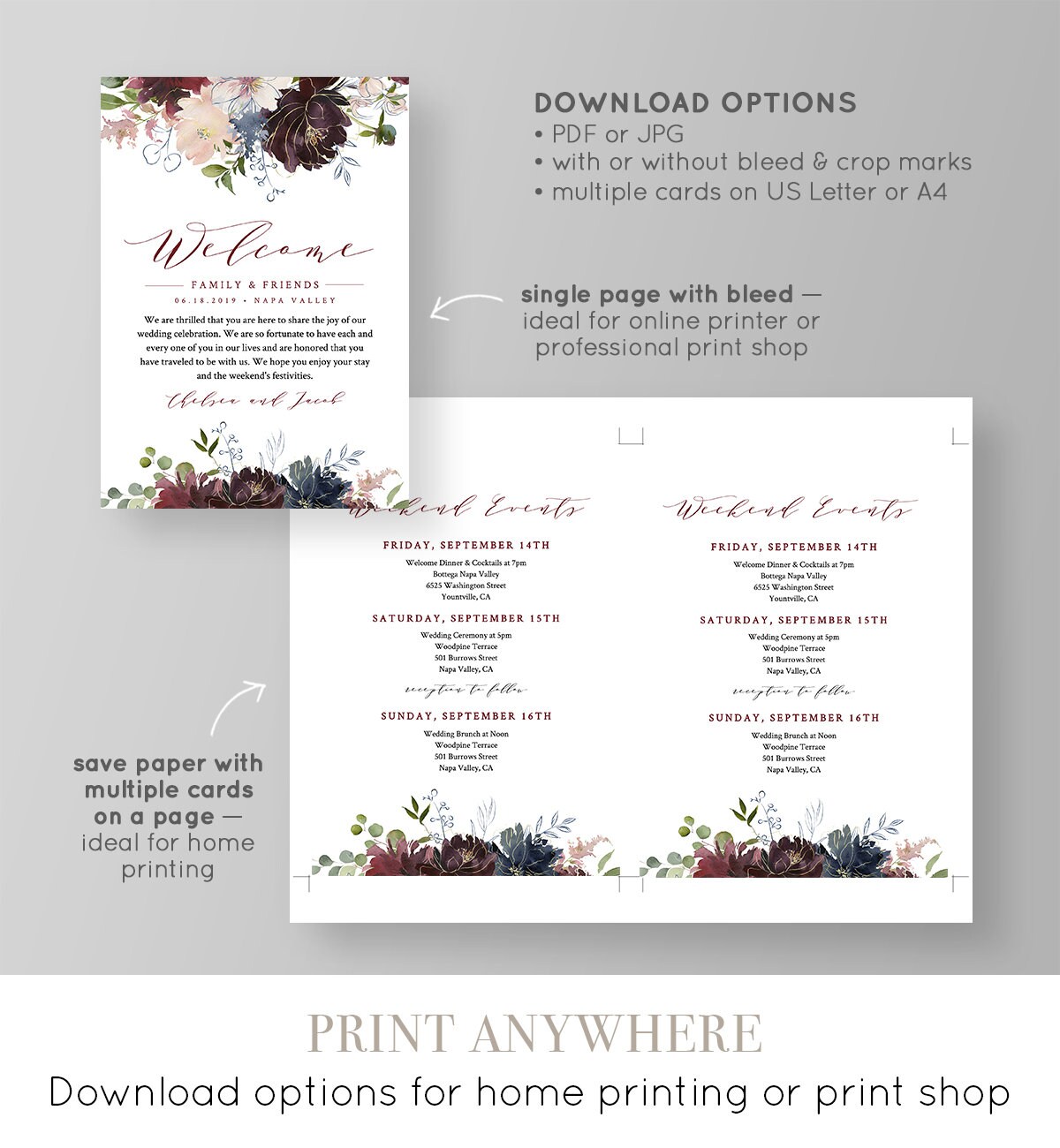 Welcome Bag Letter Template Printable Welcome Note &amp; | Etsy
