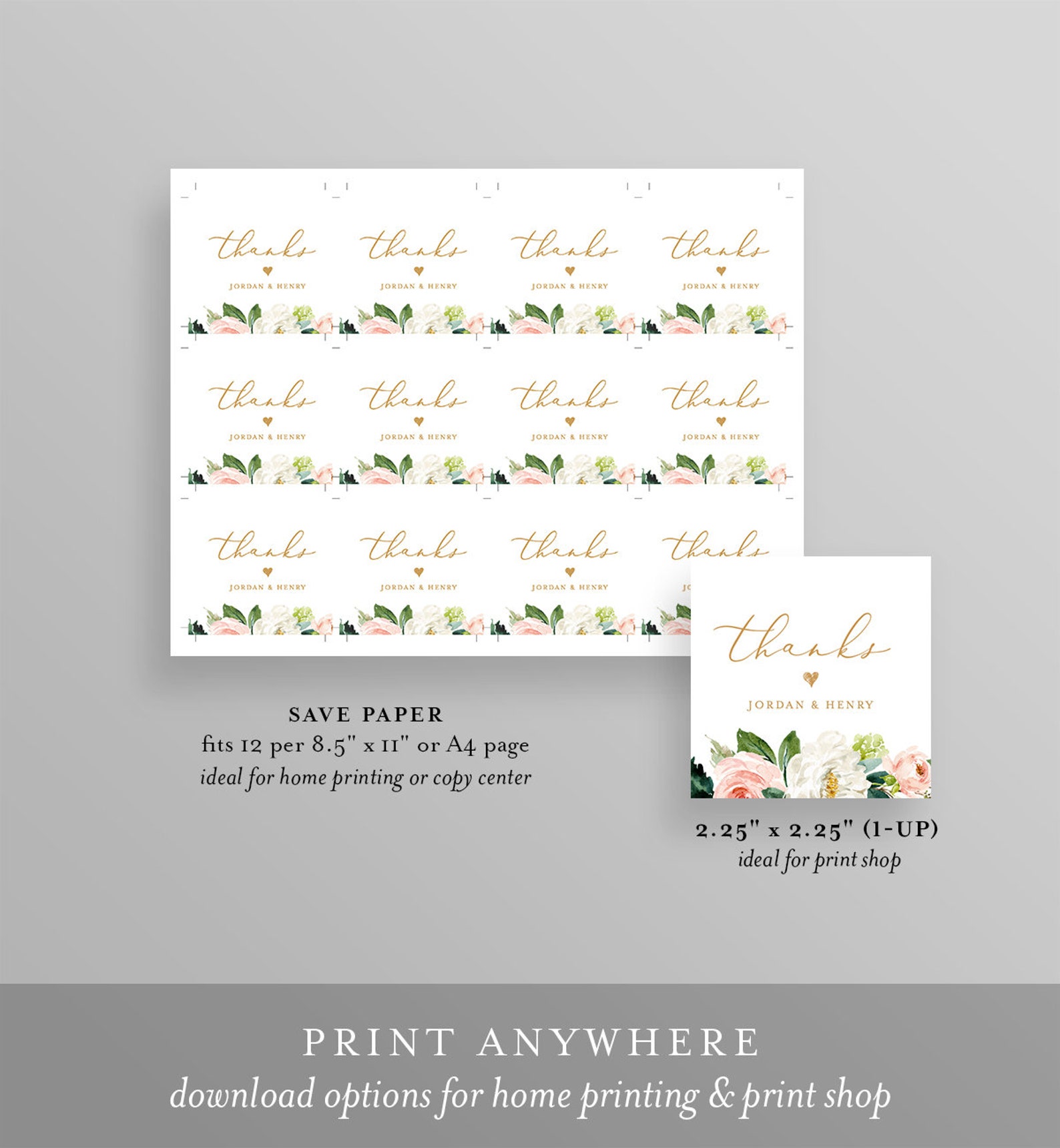 Wedding Favor Tag Template Printable Wedding / Bridal Shower - Etsy