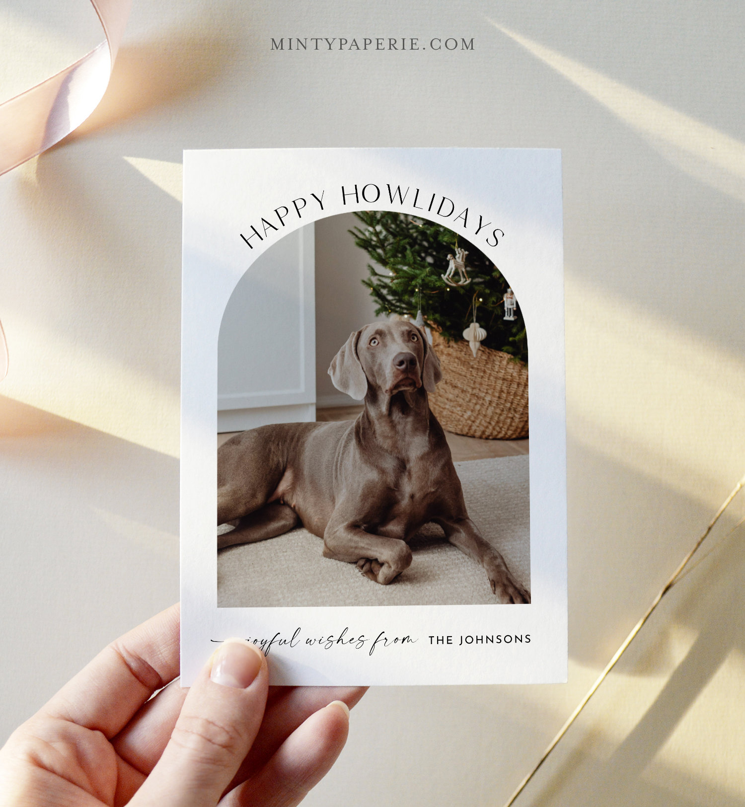 Minimal Photo Holiday Card, Minimalist Christmas Card, Editable Template,  Add Your Own Photos, Instant Download, Templett, 5x7 #0034T-146HP