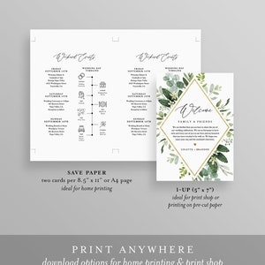 Welcome Letter & Timeline Template, Wedding Order of Events, Welcome Bag Note and Itinerary, INSTANT DOWNLOAD, 100% Editable Text 082-122WB image 4