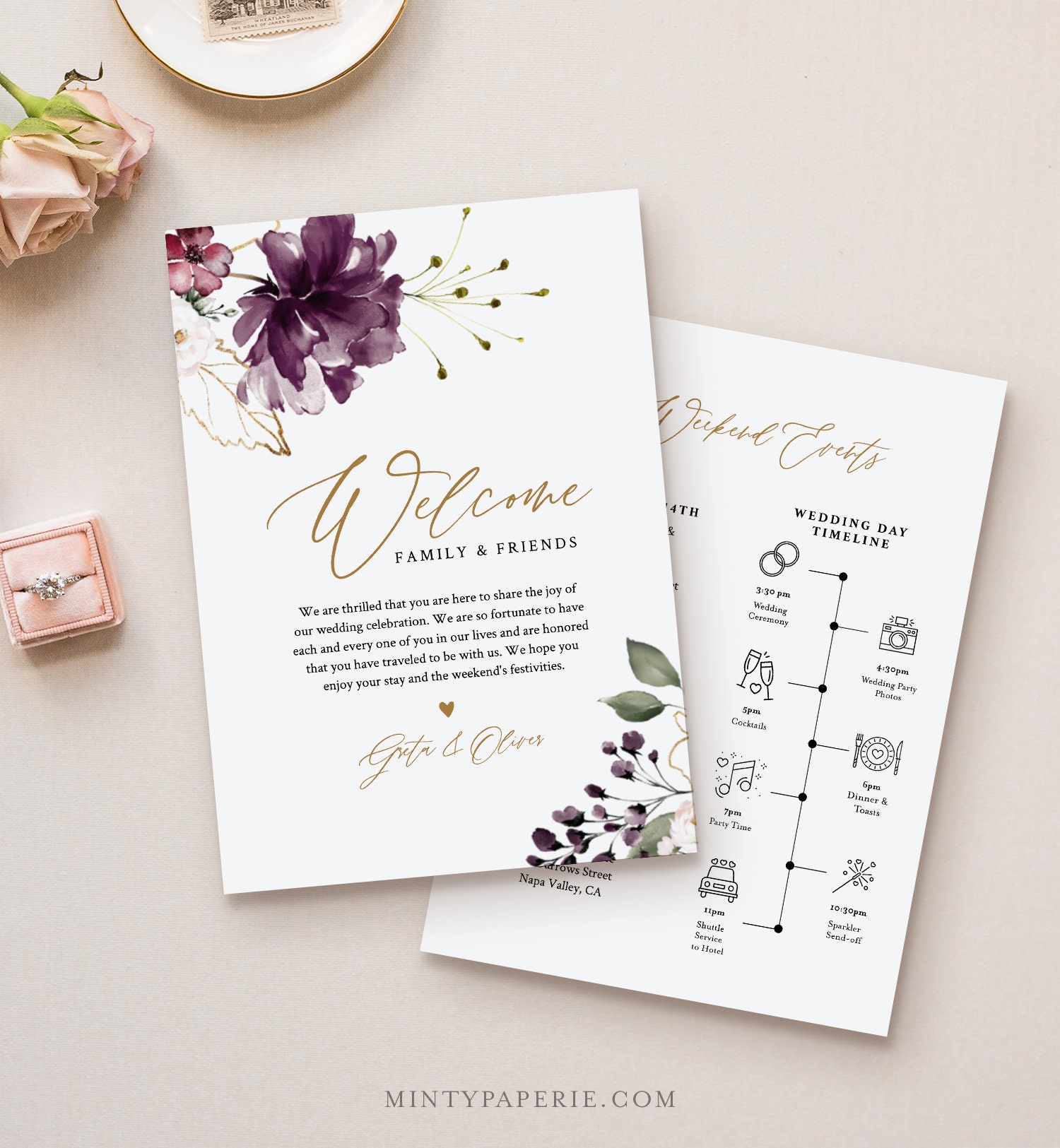 Wedding Welcome Bag Note & Timeline : r/weddingstationery