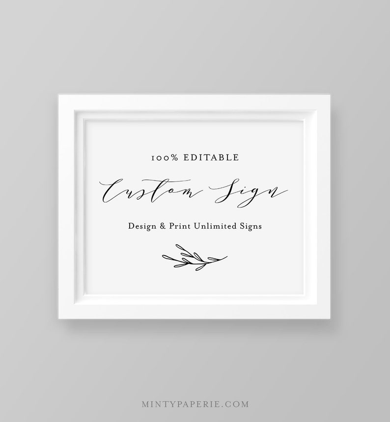 Minimalist Wedding Bundle, Classic Wedding Essential Templates, Invitation Suite, 100% Editable Text, Instant Download, Templett 037-BUNDLE image 6