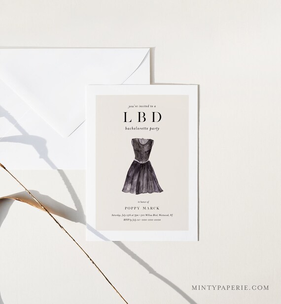 little black dress invitations bachelorette party Bachelorette Lingerie Shower Invitation - Girls Night Lingerie Party main image 1