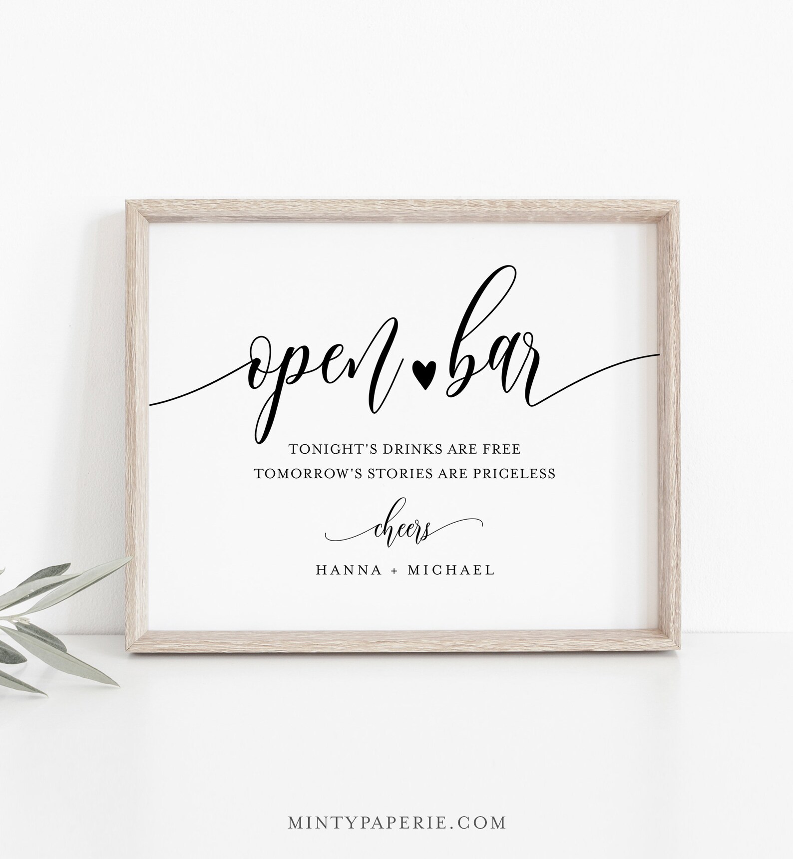 Open Bar Wedding Sign Template Printable Funny Bar Sign Etsy Canada