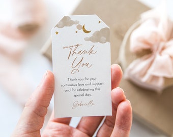 Twinkle Little Star Favor Tag, Baby Shower, Thank You Tag, Instant Download, Editable Template, Printable, Templett, 2x3.5 #0036-227FT