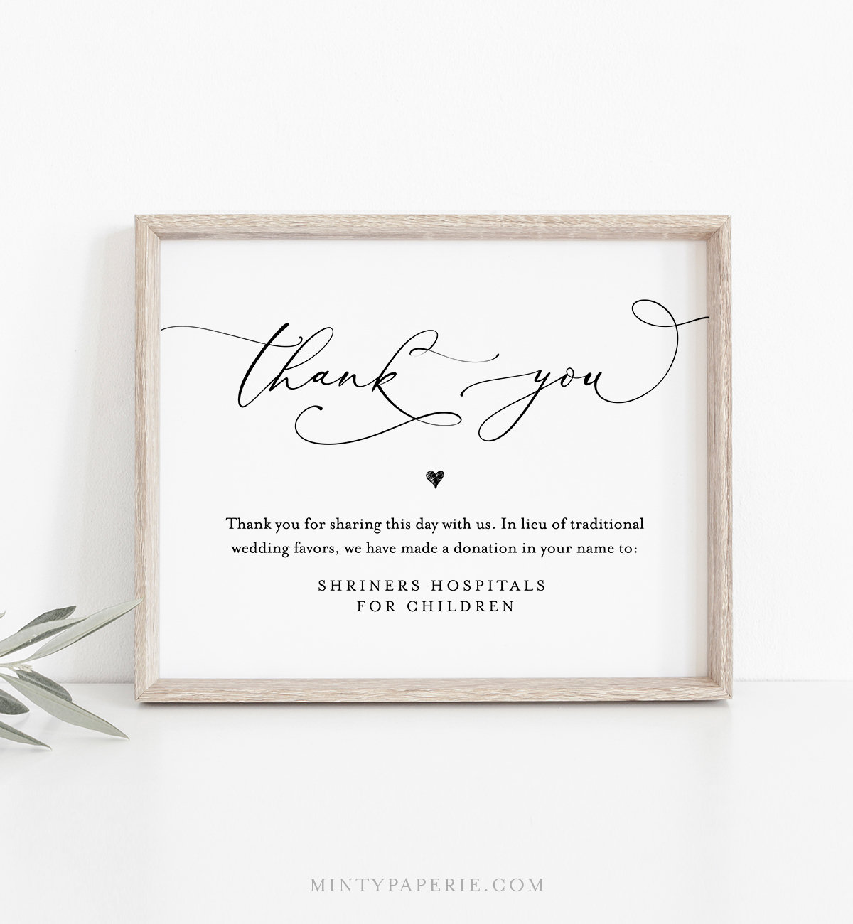 In Lieu of Favors Template, INSTANT DOWNLOAD, 20% Editable, Printable  Wedding Donation Sign, Thank You, Charity Card, 20x20 & 20x20 #CHM-20 For Donation Cards Template