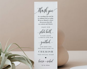 Minimalist Photo Booth Insert Card, Modern Wedding Photobooth Strip, Photo Booth Frame, Bookmark, 100% Editable, Templett #008-101PBI